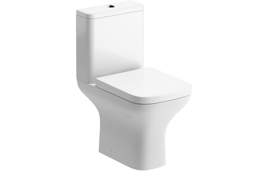 Ruby Bailey Rimless Short Projection Close Coupled Open Back WC & Wrapover Soft Close Seat - RUBY101521 - Envy Bathrooms Ltd