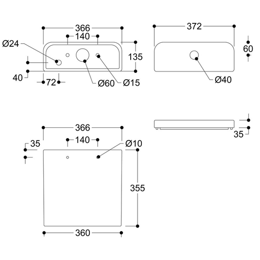 Ruby Bailey Rimless Short Projection Close Coupled Open Back WC & Wrapover Soft Close Seat - RUBY101521 - Envy Bathrooms Ltd