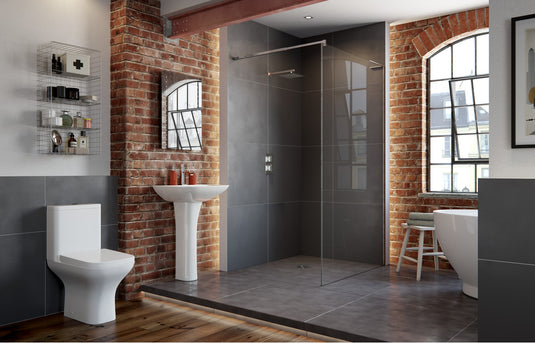 Ruby Bailey Rimless Short Projection Close Coupled Open Back WC & Wrapover Soft Close Seat - RUBY101521 - Envy Bathrooms Ltd