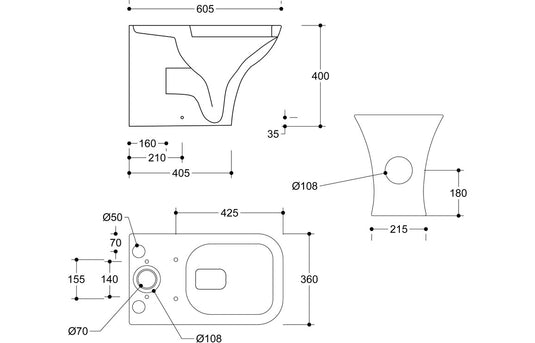 Ruby Bailey Short Projection Close Coupled Fully Shrouded WC & Slim Soft Close Seat - RUBY100527 - Envy Bathrooms Ltd