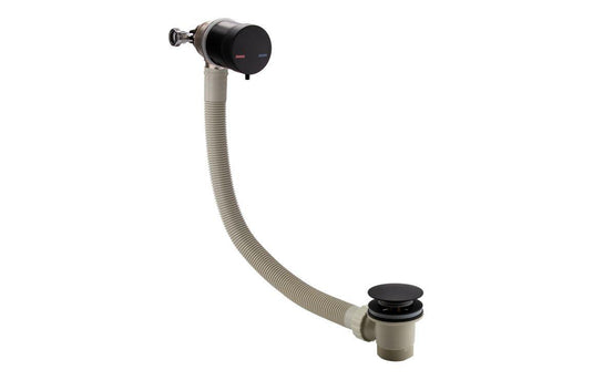 Ruby Bath Overflow Filler w/Integrated Valve - Black - RUBY108977 - Envy Bathrooms Ltd