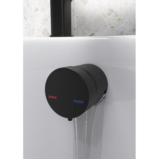 Ruby Bath Overflow Filler w/Integrated Valve - Black - RUBY108977 - Envy Bathrooms Ltd