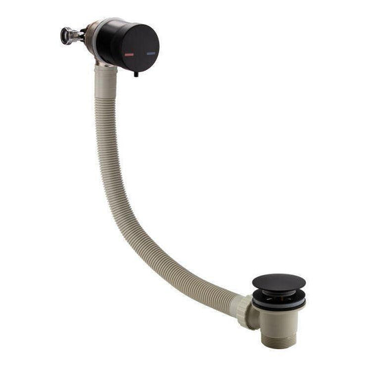 Ruby Bath Overflow Filler w/Integrated Valve - Black - RUBY108977 - Envy Bathrooms Ltd