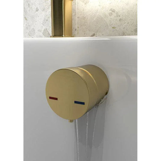 Ruby Bath Overflow Filler w/Integrated Valve - Brushed Brass - RUBY108978 - Envy Bathrooms Ltd