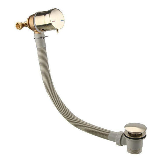 Ruby Bath Overflow Filler w/Integrated Valve - Brushed Brass - RUBY108978 - Envy Bathrooms Ltd