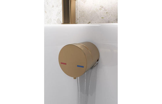 Ruby Bath Overflow Filler w/Integrated Valve - Brushed Bronze - RUBY108979 - Envy Bathrooms Ltd