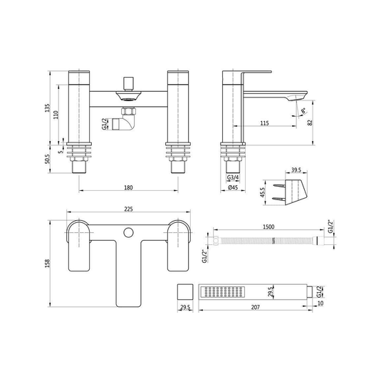 Ruby Baxter Bath/Shower Mixer - Chrome - RUBY105757 - Envy Bathrooms Ltd