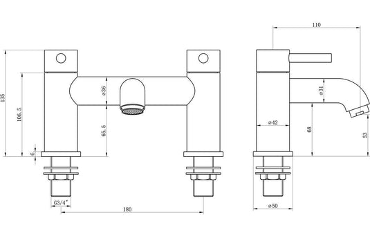 Ruby Bear Bath Filler - Brushed Brass - RUBY105803 - Envy Bathrooms Ltd