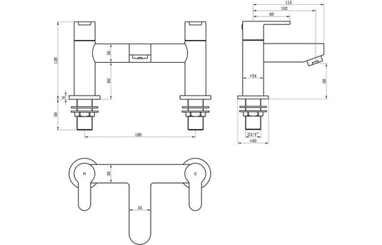 Ruby Bear Bath Filler - Chrome - RUBY105724 - Envy Bathrooms Ltd