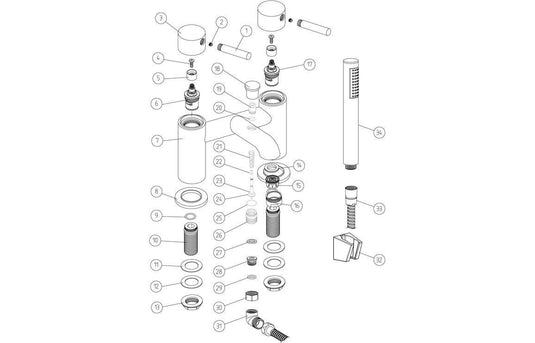 Ruby Bear Bath/Shower Mixer & Bracket - Chrome - RUBY105789 - Envy Bathrooms Ltd