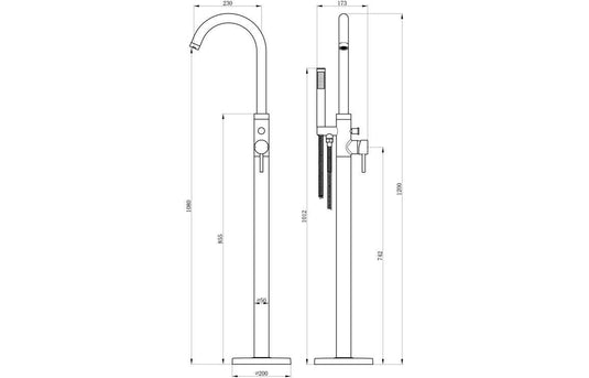 Ruby Bear Floor Standing Bath/Shower Mixer - Chrome - RUBY108985 - Envy Bathrooms Ltd