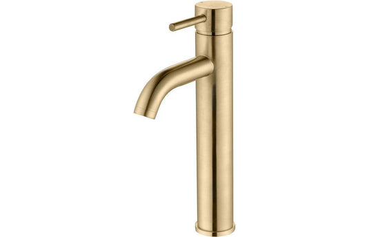 Ruby Bear Tall Basin Mixer - Brushed Brass - RUBY105806 - Envy Bathrooms Ltd