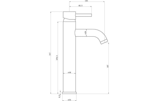 Ruby Bear Tall Basin Mixer - Chrome - RUBY105787 - Envy Bathrooms Ltd