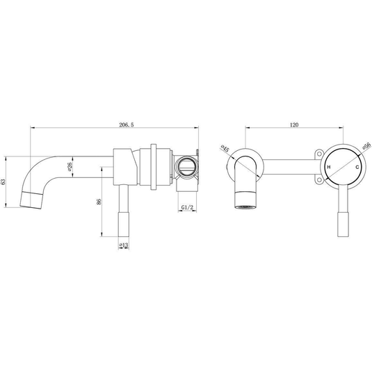 Ruby Bear Wall Mounted Basin Mixer - Brushed Brass - RUBY105802 - Envy Bathrooms Ltd