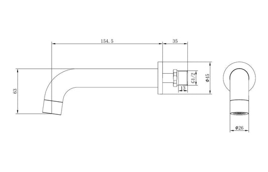 Ruby Bear Wall Mounted Basin Mixer - Brushed Brass - RUBY105802 - Envy Bathrooms Ltd