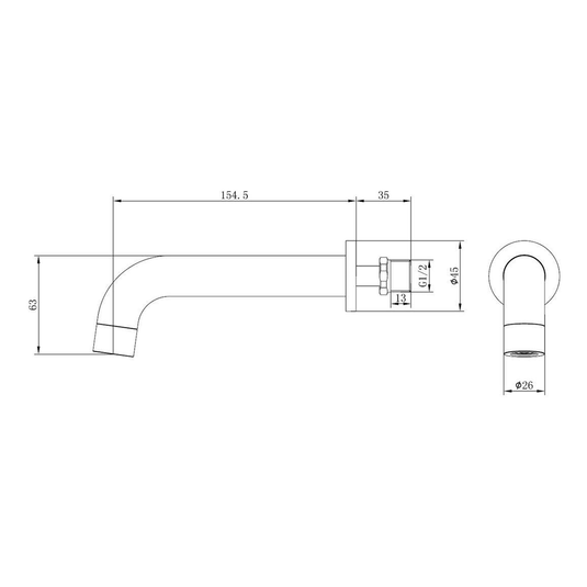 Ruby Bear Wall Mounted Basin Mixer - Brushed Brass - RUBY105802