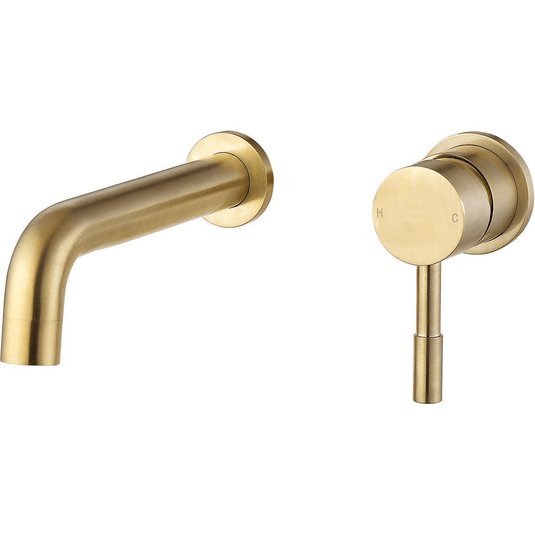 Ruby Bear Wall Mounted Basin Mixer - Brushed Brass - RUBY105802 - Envy Bathrooms Ltd