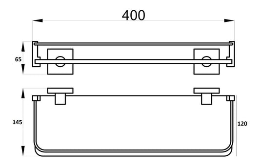 Ruby Bella 40cm Glass Shelf - RUBY101695 - Envy Bathrooms Ltd