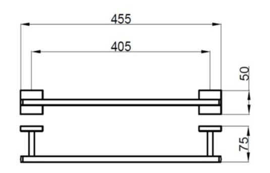 Ruby Bella 45cm Towel Rail - Chrome - RUBY101688 - Envy Bathrooms Ltd