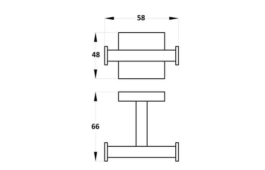 Ruby Bella Double Robe Hook - Chrome - RUBY101691 - Envy Bathrooms Ltd
