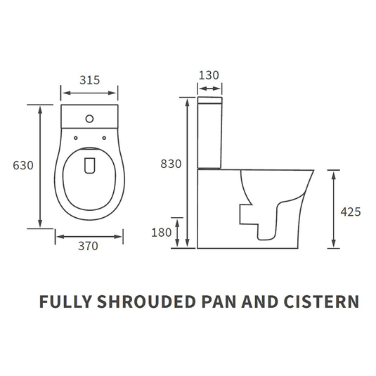 Ruby Bella Rimless Close Coupled Fully Shrouded WC & Soft Close Seat - RUBY104938 - Envy Bathrooms Ltd