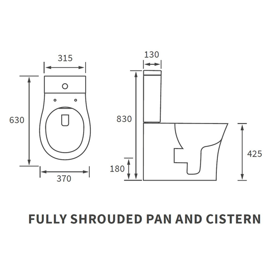 Ruby Bella Rimless Close Coupled Fully Shrouded WC & Soft Close Seat - RUBY104938