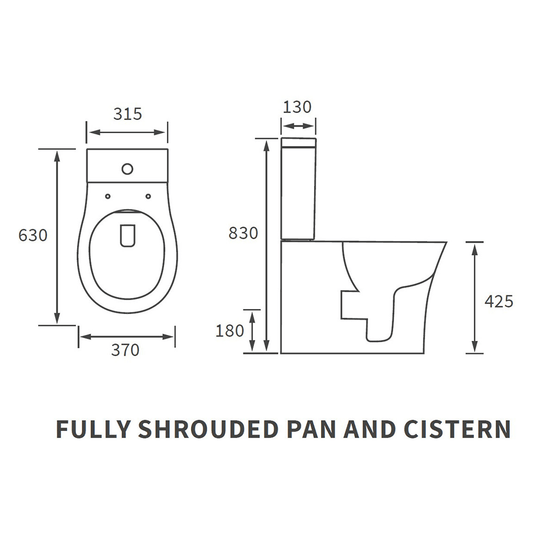 Ruby Bella Rimless Close Coupled Fully Shrouded WC & Soft Close Seat - RUBY104938 - Envy Bathrooms Ltd