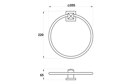 Ruby Bella Towel Ring - Chrome - RUBY101689 - Envy Bathrooms Ltd