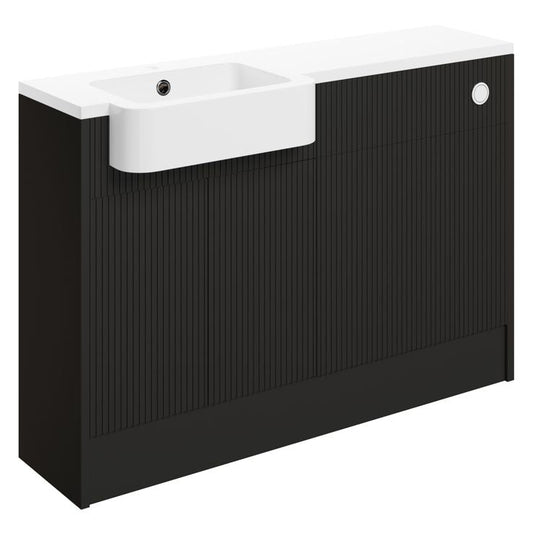 Ruby Benji 1242mm Basin & WC Unit Pack (LH) - Matt Graphite Grey - RUBY107086 - Envy Bathrooms Ltd