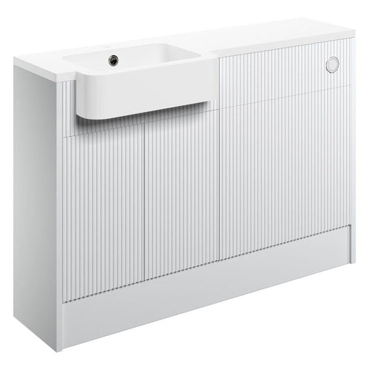 Ruby Benji 1242mm Basin & WC Unit Pack (LH) - Matt White - RUBY107095 - Envy Bathrooms Ltd