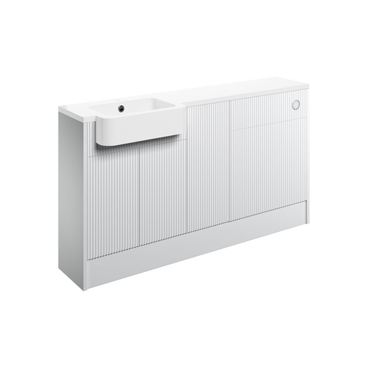 Ruby Benji 1542mm Basin / WC & 1 Door Unit Pack (RH) - Matt White - RUBY107099 - Envy Bathrooms Ltd