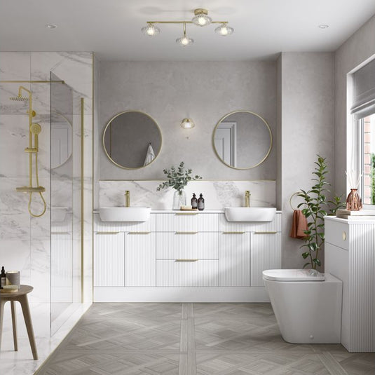 Ruby Benji 1542mm Basin / WC & 3 Drawer Unit Pack (LH) - Matt White - RUBY107101 - Envy Bathrooms Ltd