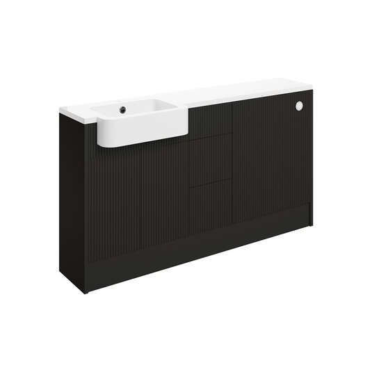 Ruby Benji 1542mm Basin / WC & 3 Drawer Unit Pack (RH) - Matt Graphite Grey - RUBY107093 - Envy Bathrooms Ltd