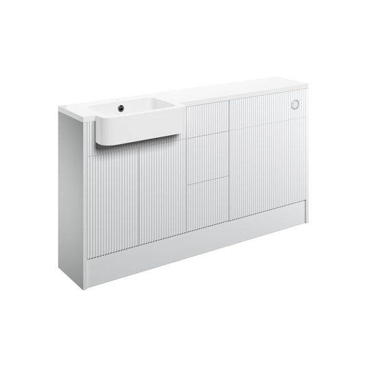 Ruby Benji 1542mm Basin / WC & 3 Drawer Unit Pack (RH) - Matt White - RUBY107102 - Envy Bathrooms Ltd