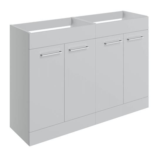 Ruby Bentley 1180mm Floor Standing 2 Door Basin Unit Run (No Top) - Grey Gloss - RUBY106922 - Envy Bathrooms Ltd