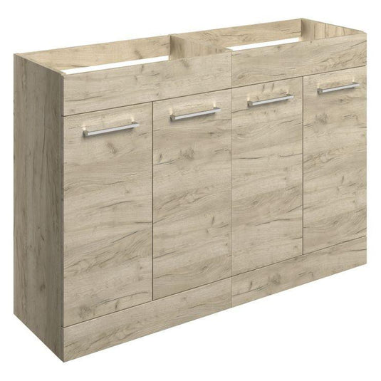 Ruby Bentley 1180mm Floor Standing 2 Door Basin Unit Run (No Top) - Oak - RUBY107496 - Envy Bathrooms Ltd