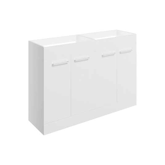 Ruby Bentley 1180mm Floor Standing 2 Door Basin Unit Run (No Top) - White Gloss - RUBY106921 - Envy Bathrooms Ltd