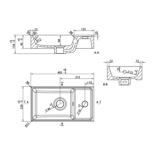 Ruby Bentley 410mm Wall Hung 1 Door Basin Unit & Basin - Oak - RUBY107489 - Envy Bathrooms Ltd