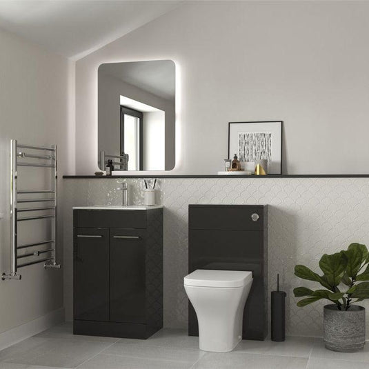 Ruby Bentley 510mm F/S Furniture Pack - Anthracite Gloss w/Chrome Finishes - RUBY108125 - Envy Bathrooms Ltd