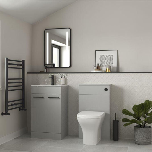 Ruby Bentley 510mm F/S Furniture Pack - Grey Gloss w/Black Finishes - RUBY108131 - Envy Bathrooms Ltd