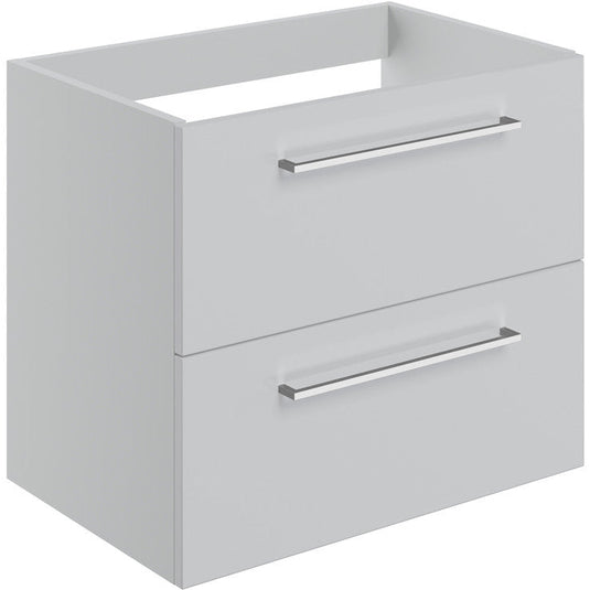 Ruby Bentley 590mm Wall Hung 2 Drawer Basin Unit (No Top) - Grey Gloss - RUBY106919 - Envy Bathrooms Ltd