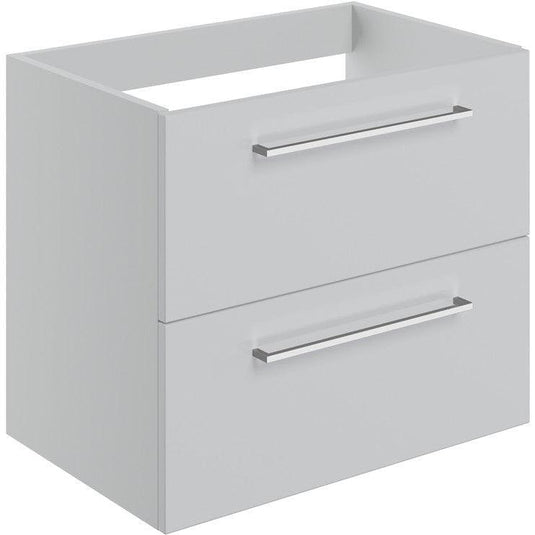 Ruby Bentley 590mm Wall Hung 2 Drawer Basin Unit (No Top) - Grey Gloss - RUBY106919 - Envy Bathrooms Ltd