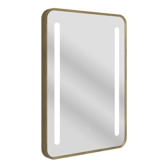 Ruby Birdie 500x700mm Rounded Front-Lit LED Mirror - Brushed Bronze - RUBY109010 - Envy Bathrooms Ltd