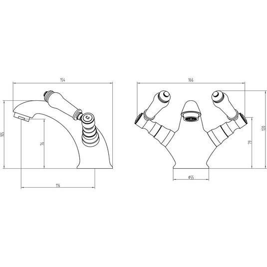 Ruby Blu Basin Mixer - Chrome - RUBY105754 - Envy Bathrooms Ltd