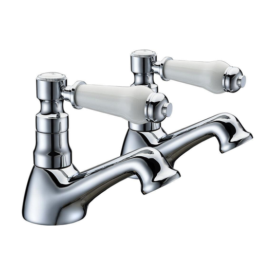 Ruby Blu Basin Pillar Taps - Chrome - RUBY105595 - Envy Bathrooms Ltd