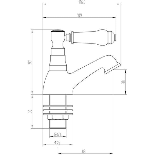 Ruby Blu Bath Pillar Taps - Chrome - RUBY105755 - Envy Bathrooms Ltd