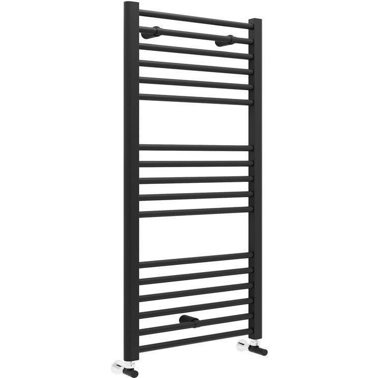 Hrs Radiators Ruby Bonnie Straight Ladder Radiator 1200x600mm | Matt Black | RUBY104