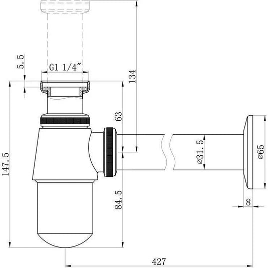 Ruby Bottle Trap - Chrome - RUBY105685 - Envy Bathrooms Ltd