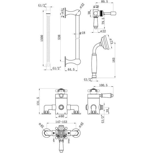 Ruby Brody Shower Pack One - Concentric Single Outlet Shower Valve & Riser Kit - Chrome - RUBY105833 - Envy Bathrooms Ltd