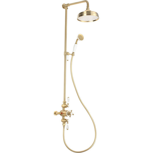 Ruby Brody Thermostatic Shower Kit - Brushed Brass - RUBY106787 - Envy Bathrooms Ltd